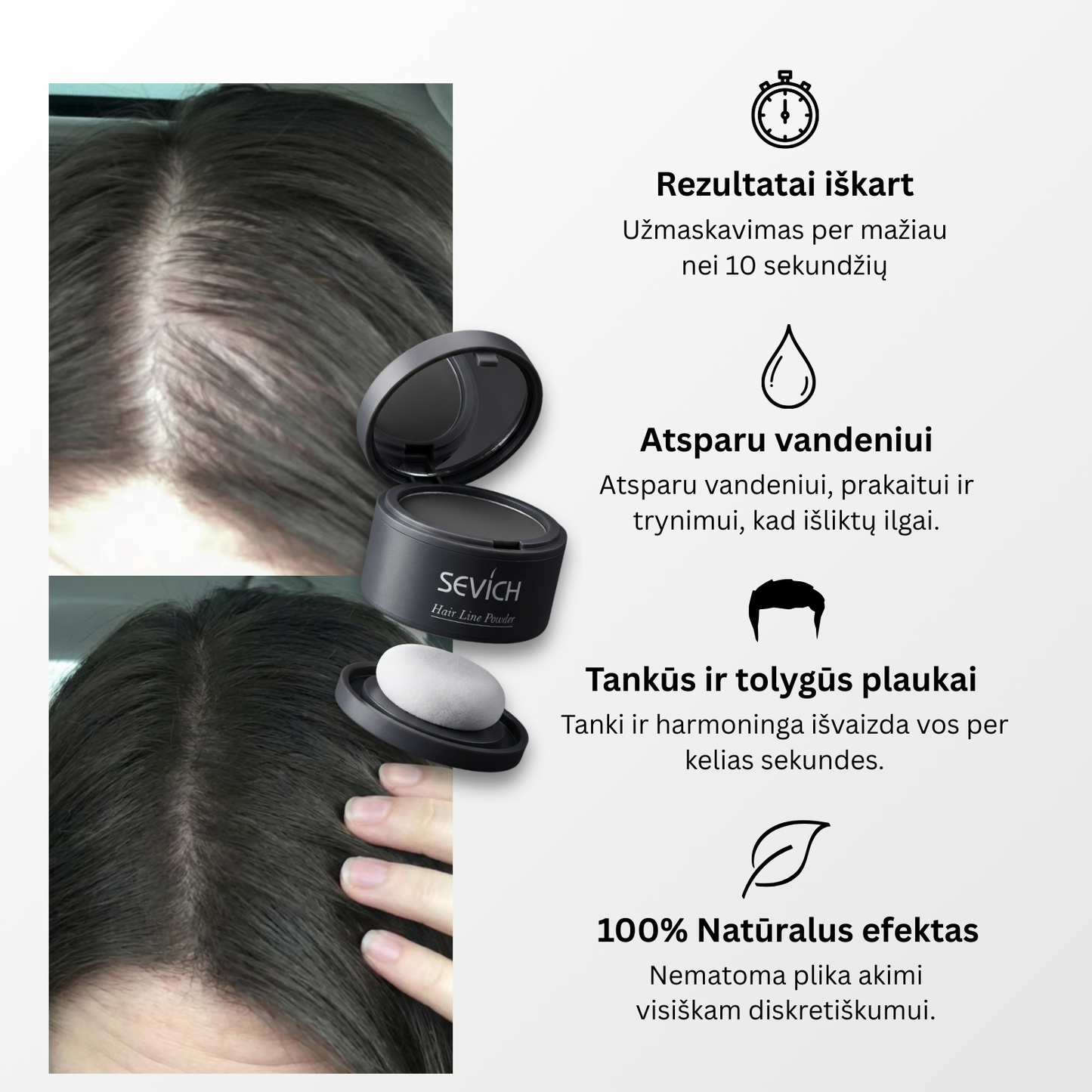 Maskuojanti plaukų pudra