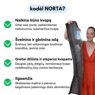 Šveičiamasis antibakterinis dušo rankšluostis